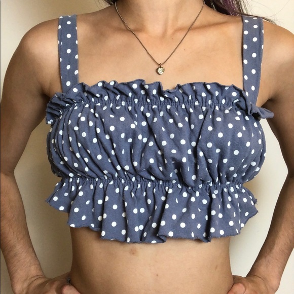 Urban Outfitters Blue Ruffled Crop Top NWOT!! - Picture 3 of 6
